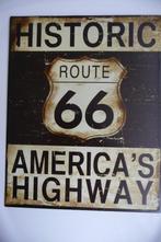 Metalen reclamebord 'Historic Route 66', Ophalen of Verzenden, Overige typen