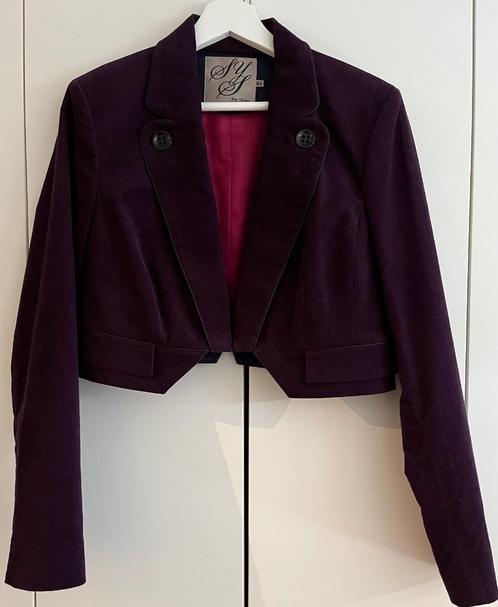 STEPS fluwelen paars kort jasje NIEUW, Kleding | Dames, Jasjes, Kostuums en Pakken, Nieuw, Jasje, Maat 42/44 (L), Paars, Ophalen of Verzenden