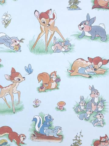 14173 vintage walt disney behang bambi pastel blauw swiet beschikbaar voor biedingen