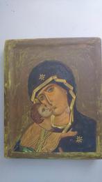 Originele Russische kopie van Vladimirskaja icoon (op hout), Antiek en Kunst, Ophalen of Verzenden