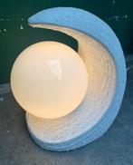 Tafellamp keramiek maan / golf - vintage retro lamp wit, Huis en Inrichting, Lampen | Tafellampen, Ophalen, Gebruikt, Onbekend