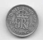 Verenigd Koninkrijk 6 pence 1945 KM# 852, Verzenden, Overige landen, Losse munt, Zilver