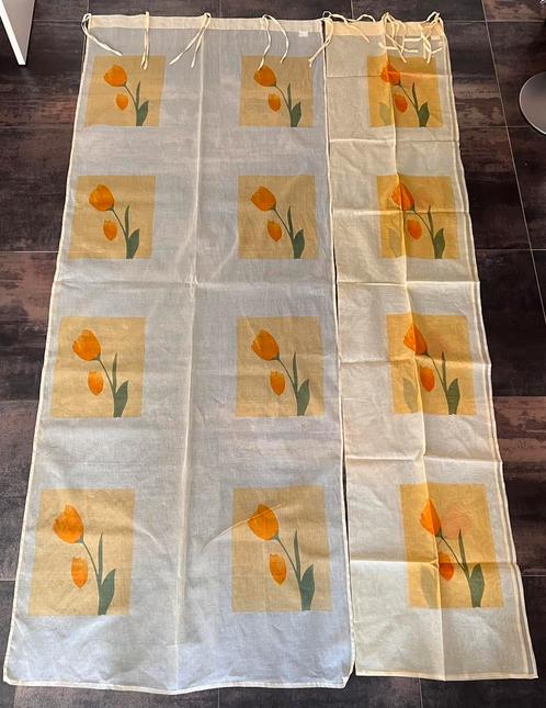 voile vitrage lente met oranje tulp nog nieuw + evt 2 extra, Huis en Inrichting, Stoffering | Gordijnen en Lamellen, Nieuw, Verzenden