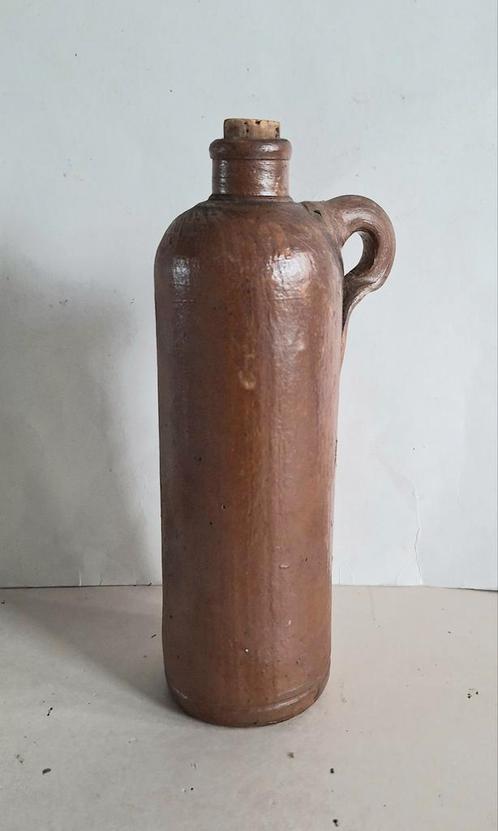 Antieke steengoed 1/2 liter kruik + kurk voor mineraalwater, Antiek en Kunst, Antiek | Keramiek en Aardewerk, Ophalen of Verzenden