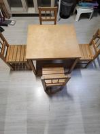 Houten kindertafel met 4 stoelen, Kinderen en Baby's, Kinderkamer | Tafels en Stoelen, Ophalen, Gebruikt, Tafel(s) en Stoel(en)