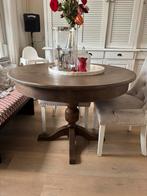 Antieke ronde eettafel 110 eiken, Huis en Inrichting, Tafels | Eettafels, Ophalen, Gebruikt, 100 tot 150 cm, Vier personen
