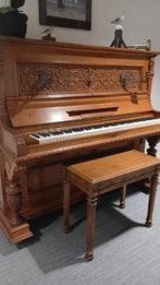 Antieke C. Quispel Piano (1900-1920) met Kruk, Muziek en Instrumenten, Piano's, Ophalen, Gebruikt, Bruin, Piano