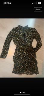 Zwarte bloemenjurk lofty manner maat S, Zwart, Ophalen of Verzenden, Zo goed als nieuw, Maat 36 (S)