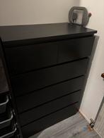 Malm ladekast zwart - 6 lades, Ophalen, Overige materialen, Gebruikt, 50 tot 100 cm