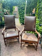 Twee antieke fauteuils - bekleding kappot, Antiek en Kunst, Antiek | Meubels | Stoelen en Banken, Ophalen