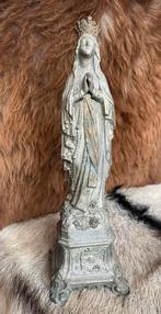 Spelter, Bronze patina, onze lieve vrouwe van Lourdes Beeld, Antiek en Kunst, Antiek | Religie, Ophalen of Verzenden