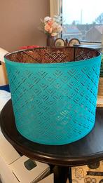 IKEA NYMO Lampenkap - Turkoois/Goud - 37x30cm, Ophalen, 25 tot 50 cm, Blauw, Rond