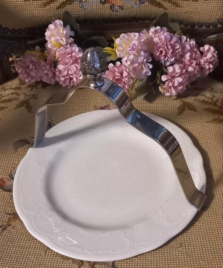 Mooie brocante bordenklem, bloemknop, bordje, Bavaria, Antiek en Kunst, Curiosa en Brocante, Ophalen of Verzenden
