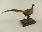 Bronzen Fazant op Marmeren Sokkel, Antiek en Kunst, Ophalen of Verzenden