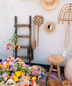 Oud vintage eiken hout trapje / ladder, Doe-het-zelf en Verbouw, Ladders en Trappen, Ophalen of Verzenden, Zo goed als nieuw, Minder dan 2 meter