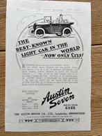 Austin Seven originele advertentie 1928 vintage, Ophalen of Verzenden, Gelezen, Overige merken