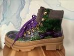 Stokton leren enkellaarsjes/boots leer mt 37 paars/groen, Verzenden, Lage of Enkellaarzen, Zo goed als nieuw, Stokton