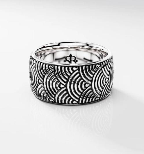 Saint Bones Kanagawa wide band ring maat 19,5, 925 zilver, Sieraden, Tassen en Uiterlijk, Ringen, Zo goed als nieuw, Dame of Heer