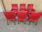 6 Montis design eetkamerstoelen chaplin Leer Gerard vd Berg, Huis en Inrichting, Stoelen, Ophalen, Gebruikt, Metaal, Gerad vd berg label
