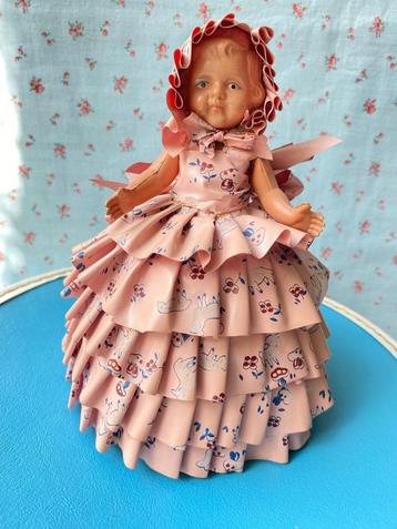 Fifties celluloid popje antieke pop oude boudoir pop 1950 beschikbaar voor biedingen