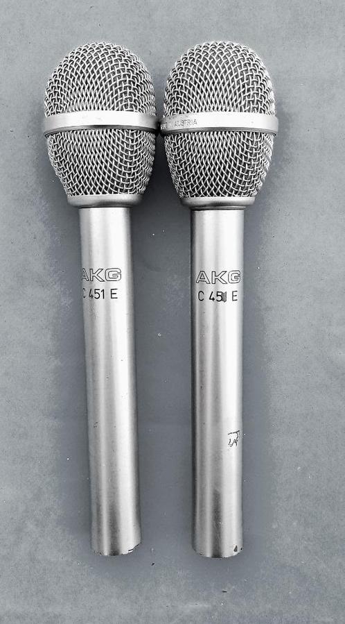 2x AKG C451E  met origineel AKG windshield, Muziek en Instrumenten, Microfoons, Gebruikt, Studiomicrofoon, Ophalen of Verzenden