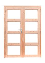 Douglas dubbele 4-ruits deur inclusief kozijn, 168 x 201 cm,, Ophalen, 120 cm of meer, Nieuw, Buitendeur