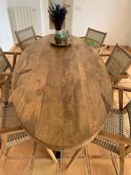 Nieuwe ovale mangohouten eettafel - 220x100 cm, Huis en Inrichting, Ophalen, 100 tot 150 cm, Vijf personen of meer, Ovaal