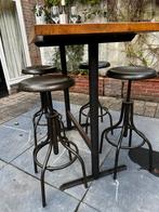 4 Zwartstalen Piano Krukken - Verstelbaar, Tuin en Terras, Tuintafels, Ophalen, Gebruikt, Rond, Metaal