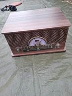 Retro Radio met Houten Behuizing - FM/AM/SW, Ophalen of Verzenden
