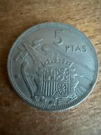 Spaanse 5 Pesetas Munt - 1957, Postzegels en Munten, Munten | Europa | Niet-Euromunten, Ophalen, Overige landen, Losse munt, Zilver