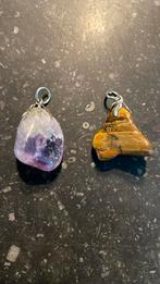 Edelsteen Bedels - Tijgeroog & Amethist, Sieraden, Tassen en Uiterlijk, Bedels, Gebruikt, Edelsteen, 2 of 3 bedels, Ophalen