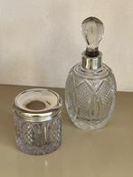WATTENPOT KRISTAL/ZILVER, GROTE PARFUMFLES HALS ZILVER, Antiek en Kunst, Verzenden, Zilver