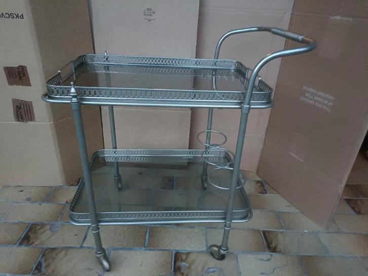 Retro serveerwagentje, vintage bijzettafel, trolley, bijzet, Verzamelen, Retro, Huis en Inrichting, Ophalen