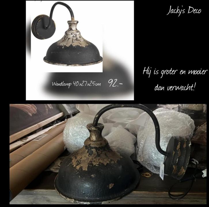 Industriële Wandlamp Zwart Metaal - 27x20cm, Huis en Inrichting, Lampen | Wandlampen, Gebruikt, Metaal, Ophalen of Verzenden