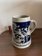 Antieke bierpul Duits grijs met blauw, Verzamelen, Ophalen of Verzenden, Gebruikt, Pul(len), Overige merken