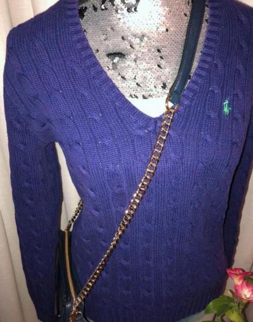 RALPH LAUREN prachtige paarse V hals trui in mtM/L, Kleding | Dames, Truien en Vesten, Zo goed als nieuw, Maat 38/40 (M), Paars