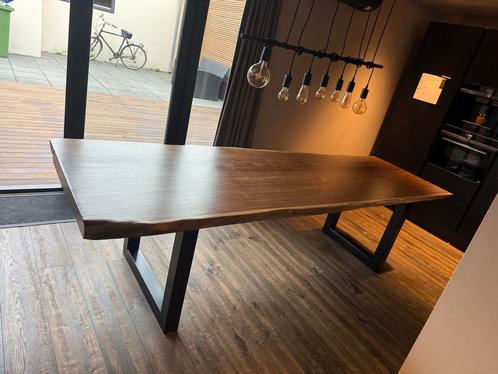 Massief Houten Eettafel +8 stoeIen Modern&Stoer Design, Huis en Inrichting, Tafels | Eettafels, Zo goed als nieuw, 50 tot 100 cm