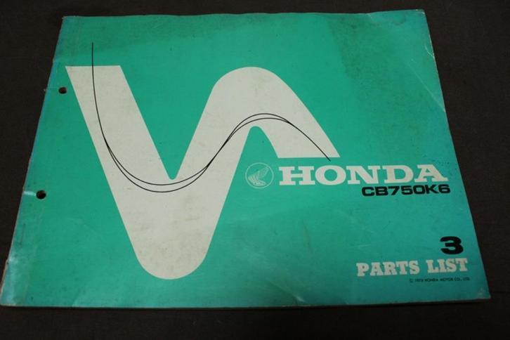 Honda CB750 K6 1978 motorcycle parts list CB750 SOHC, Motoren, Handleidingen en Instructieboekjes, Honda, Ophalen of Verzenden