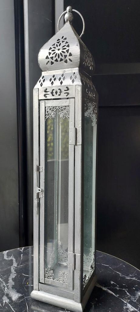 Zilveren Oosters Windlicht PTMD - Nieuwstaat!, Huis en Inrichting, Woonaccessoires | Kandelaars en Kaarsen, Nieuw, Kandelaar, 50 tot 75 cm