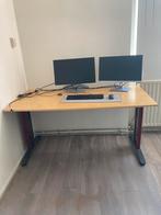 Bureau met Galant bureaublad in hoogte verstelbaar 160 x 80, Huis en Inrichting, Bureaus, Ophalen, In hoogte verstelbaar, Gebruikt