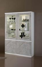 Forever Hoogglans Vitrinekast grijs wit zwart -SALE!-, Ophalen of Verzenden, Nieuw, 25 tot 50 cm, Glas