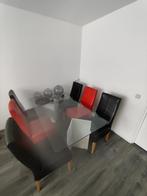 6 lederen eetkamerstoelen, Huis en Inrichting, Stoelen, Ophalen, Gebruikt, Zwart, Leer