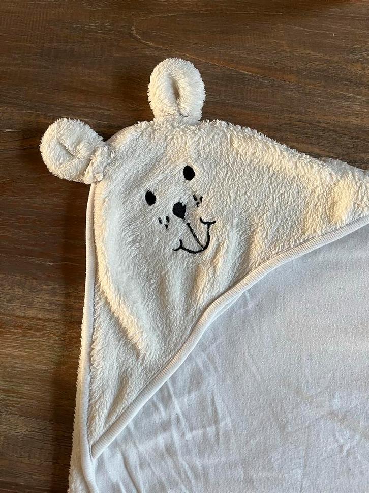 Warme babydeken met berenmuts, Kinderen en Baby's, Badjes en Verzorging, Zo goed als nieuw, Overige typen, Overige merken, Standaard