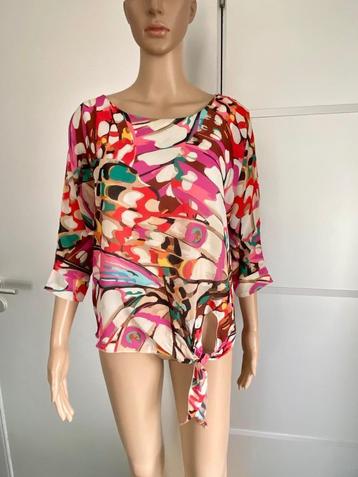 i420 gevoerde blouse maat S=36 top roze/rood/beige beschikbaar voor biedingen