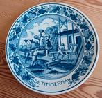 Wandbord ' De timmerman'  Blue Delft., Antiek en Kunst, Antiek | Wandborden en Tegels, Ophalen of Verzenden