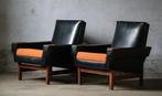 Vintage skai fauteuils