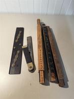 Vintage Meetlatten Joblot - Vouwbare Houten Linialen / Rabon, Antiek en Kunst, Ophalen of Verzenden