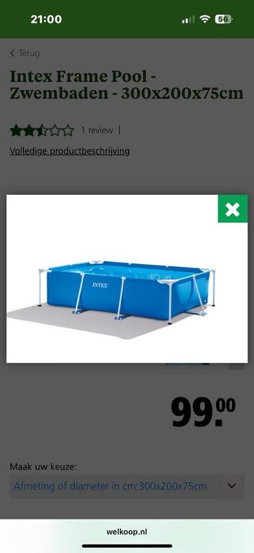 Mooi ruim Intex zwembad 300x200x0,74 in goede staat beschikbaar voor biedingen