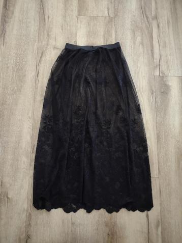 Prachtige lange zwarte kanten rok van Costes Rebel, maat XS. beschikbaar voor biedingen