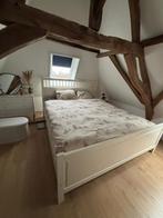 IKEA Hemnes Bed 180x220, Ophalen, Gebruikt, Wit, Tweepersoons